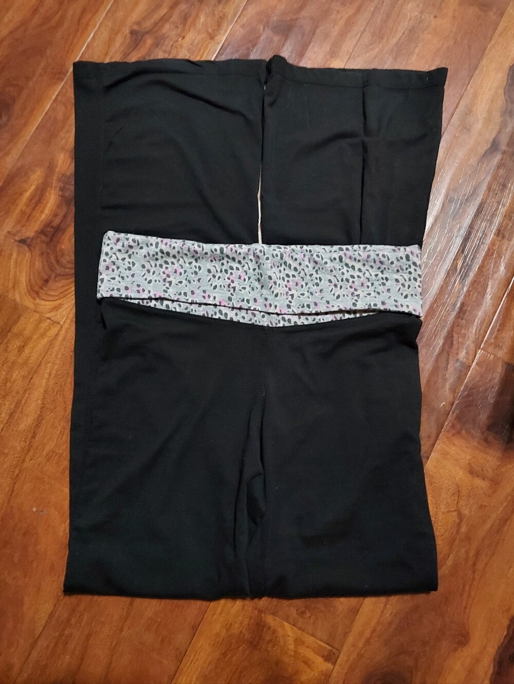 Wide Leg Fold-Over Waist Pants in Black
